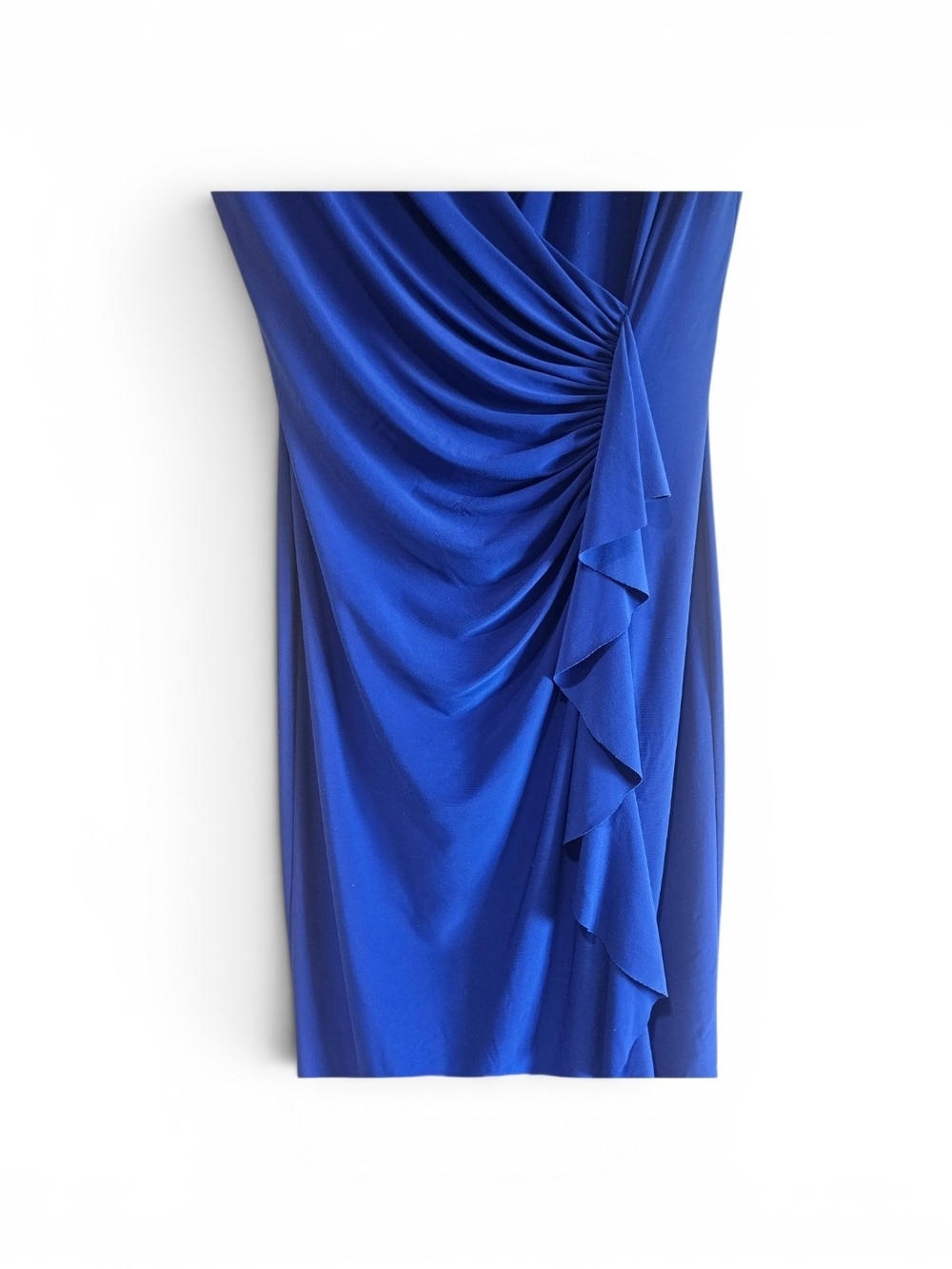American Living Royal Blue Draped Sheath Dress Size 4 - Picture 3 of 6